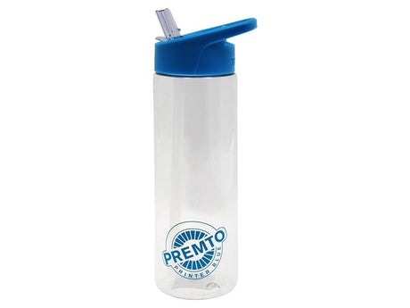 Premto 700ml Tritan Bottle - Clear - Printer Blue