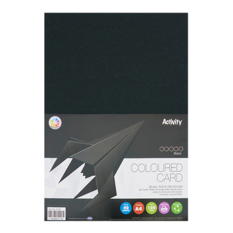 Premier Activity A4 Card - 160 gsm - Black - 40 Sheets