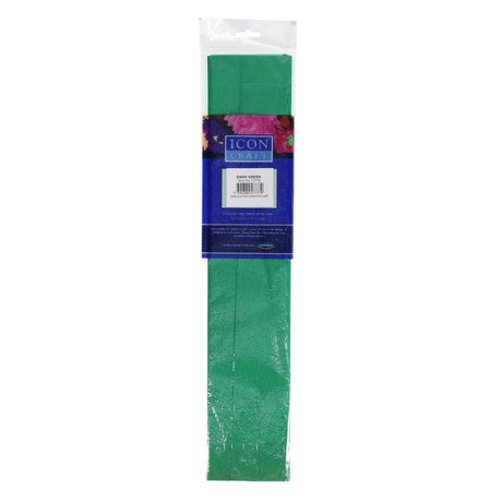 Icon Crepe Paper - 17gsm - 50cm x 250cm - Dark Green