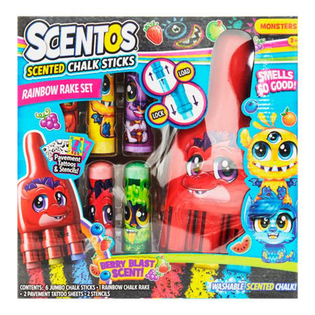 Scentos Scented Rainbow Rake Set - Chalk - 11 Pieces | Stationery Shop UK