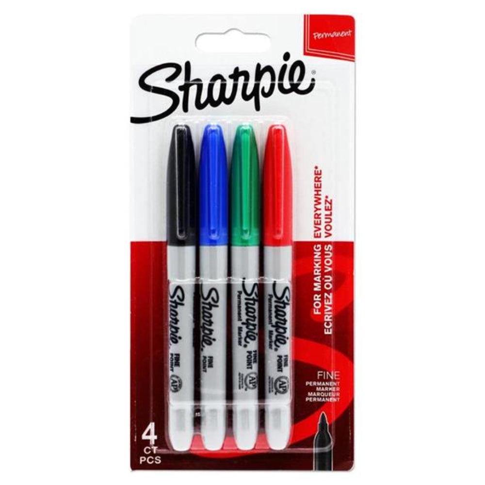 Sharpie Fine Tip Permanent Markers - Pack of 4 | Stationery Shop UK