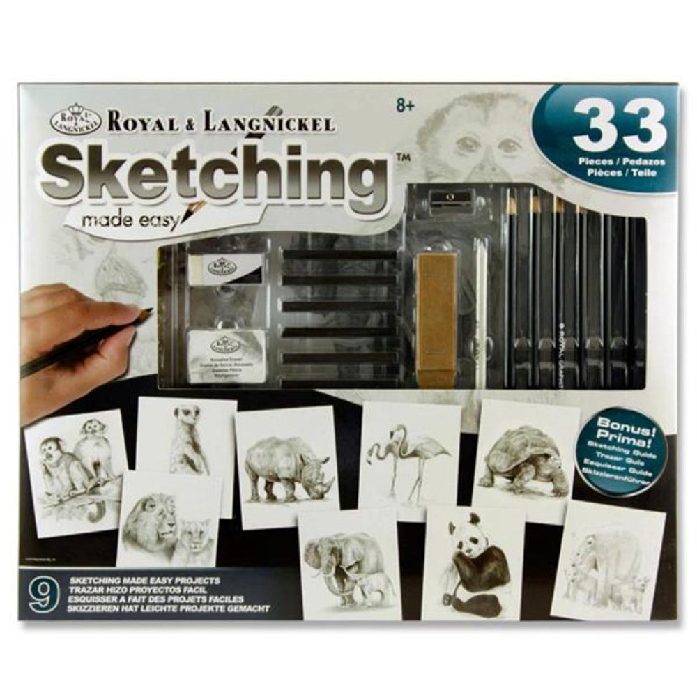 Sketching Made Easy Box Set - 33 Pieces-Artist Sets-Royal & Langnickel | Buy Online at Stationery Shop