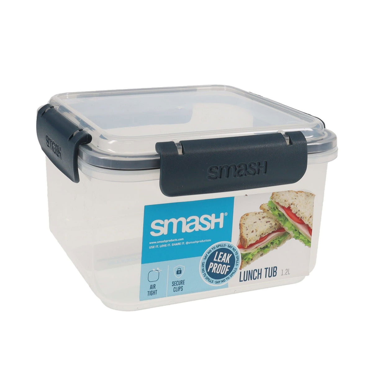 Smash Leakproof Lunch Box -1.25L - Black-Lunch Boxes-Smash|StationeryShop.co.uk