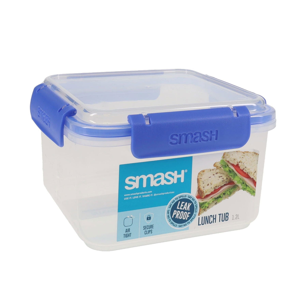 Smash Leakproof Lunch Box -1.25L - Blue-Lunch Boxes-Smash|StationeryShop.co.uk