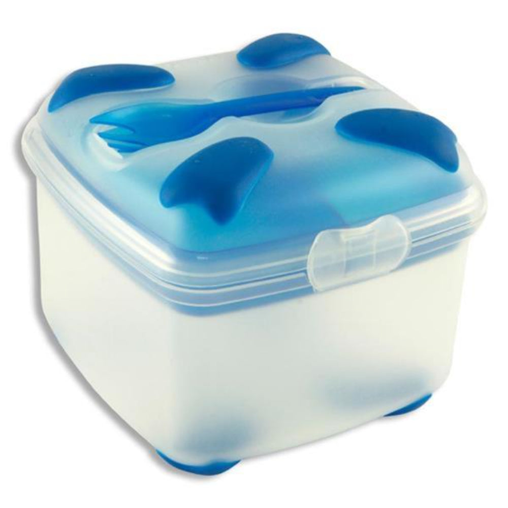 Smash Nude Food Mover - 2 Tier Salad Box with Fork - Blue | Stationery Shop UK