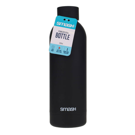 Smash Stainless Steel Twin Walled Bottle - 500ml - Black