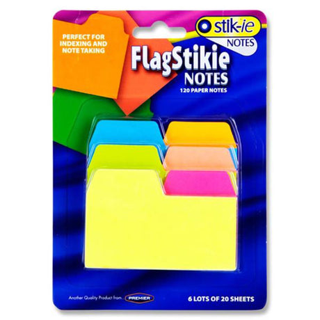 Stik-ie 6 x 20 Sheets Index & Note Taking Page Markers - Neon | Stationery Shop UK