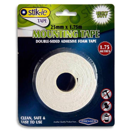 Stik-ie Doubled Sided Mounting Tape 1.75m x 25mm | Stationery Shop UK