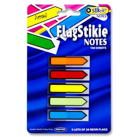Stik-ie FlagStikie Page Markers - 100 Sheets - Arrow - Pack of 5 | Stationery Shop UK