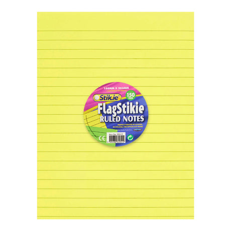 Stik-ie FlagStikie Ruled Notes - 150 Sheets - 150mm x 230mm - 5 Colour Rainbow-Sticky Notes-Stik-ie|StationeryShop.co.uk