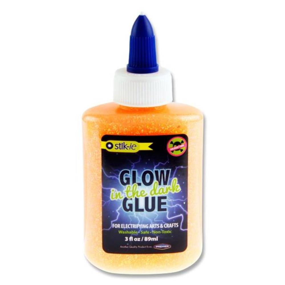 Stik-ie Glow In The Dark Glitter Glue - 89ml - Electrifying Orange | Stationery Shop UK