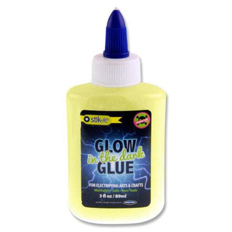 Stik-ie Glow In The Dark Glitter Glue - 89ml - Electrifying Yellow