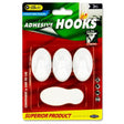 Stik-ie Removable Adhesive Plastic Hooks - 54X33mm - Pack of 3