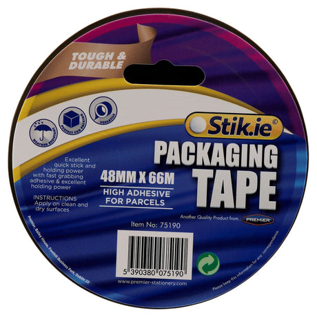 Stik-ie Tough & Durable Packing Tape - 66m x 48 mm - Brown