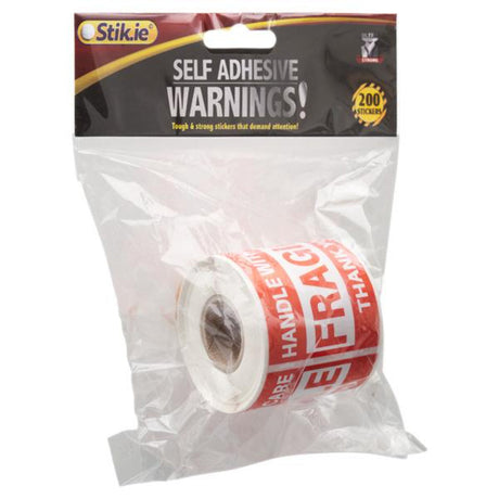 Stik.Ie Self Adhesive Labels ''Warnings! - Fragile'' - 200 pieces | Stationery Shop UK