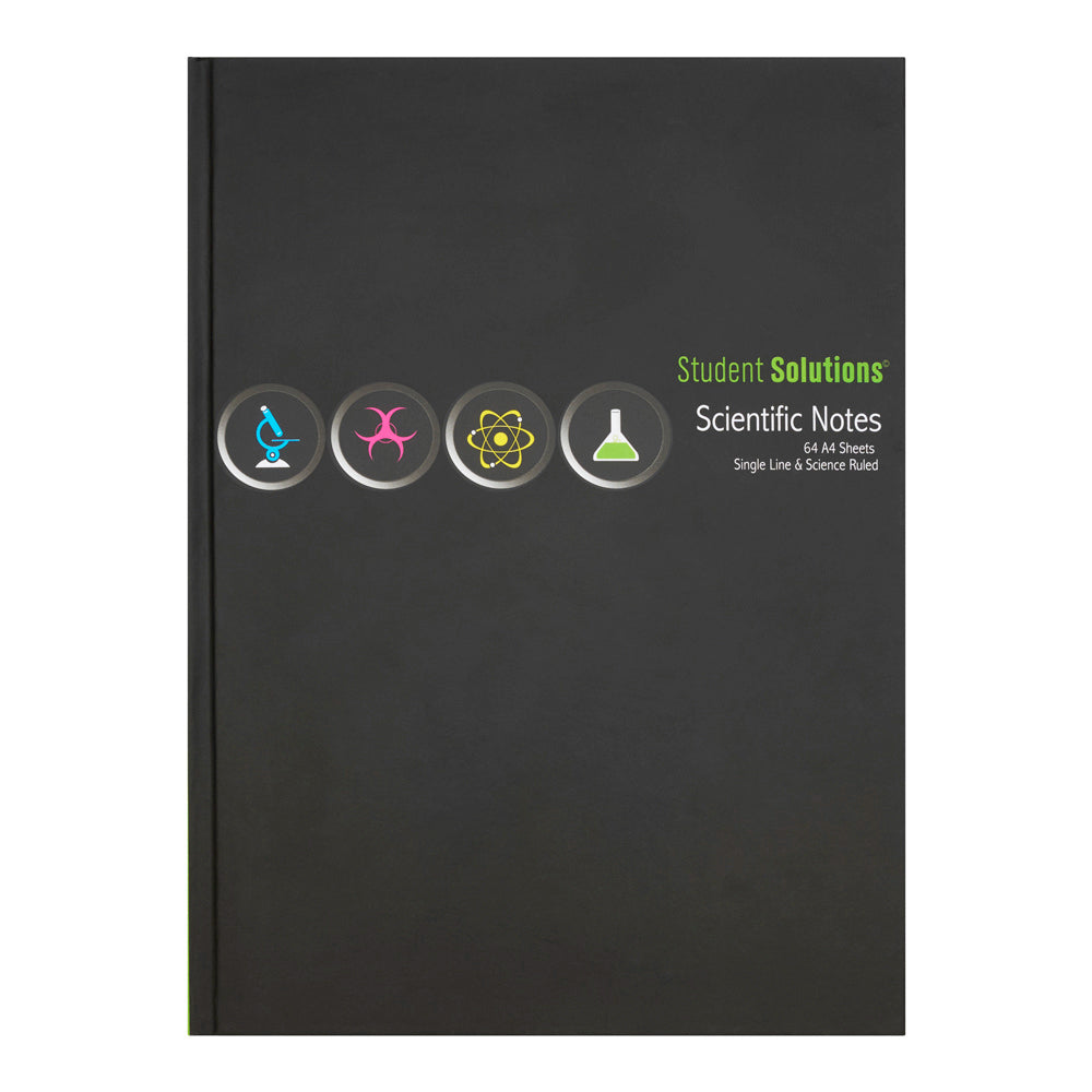 Student Solutions A4 Hardcover Scientific Notes Notebook - 64 Pages | Stationery Shop UK