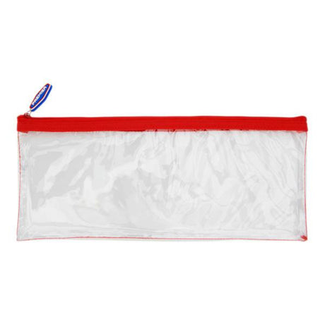 Student Solutions Transparent Pencil Case 330x125mm - Red | Stationery Shop UK