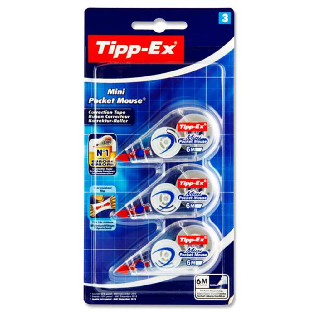 Tipp-Ex Mini Pocket Mouse Correction Tape - Pack of 3 | Stationery Shop UK