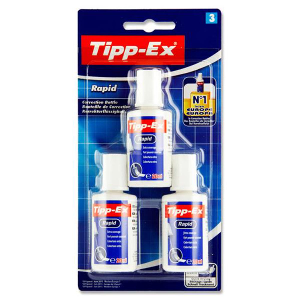 Tipp-Ex Rapid Correction Fluid - Pack of 3 | Stationery Shop UK