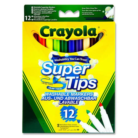 Crayola Supertips Washable Markers - Pack of 12 | Stationery Shop UK