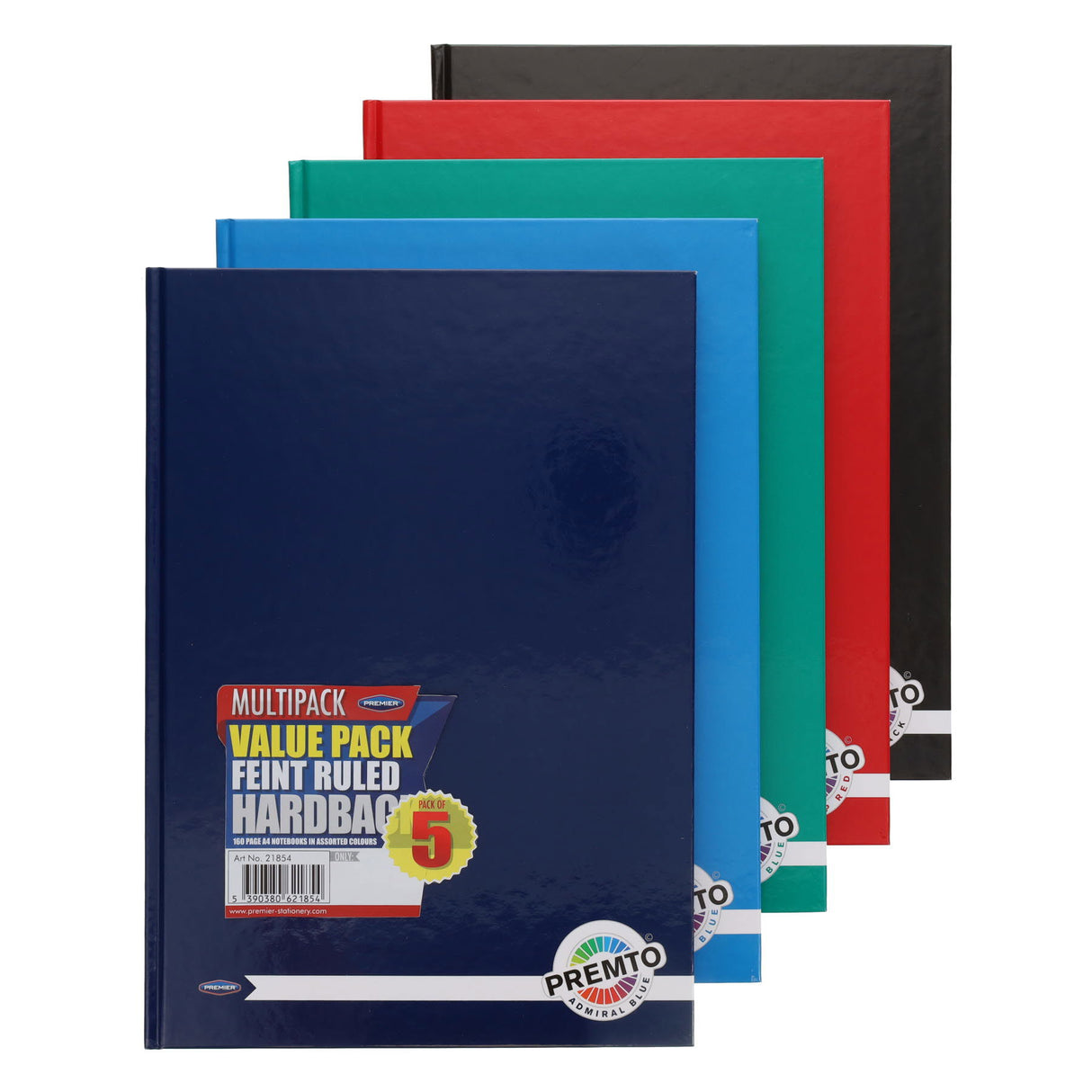 Premto A4 Multipack | Hardcover Notebook - 160 Pages - Series 2 - Pack of 5