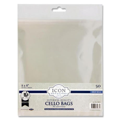 Icon Occasions 8x8 Self Seal Cello Bags - Pack of 50