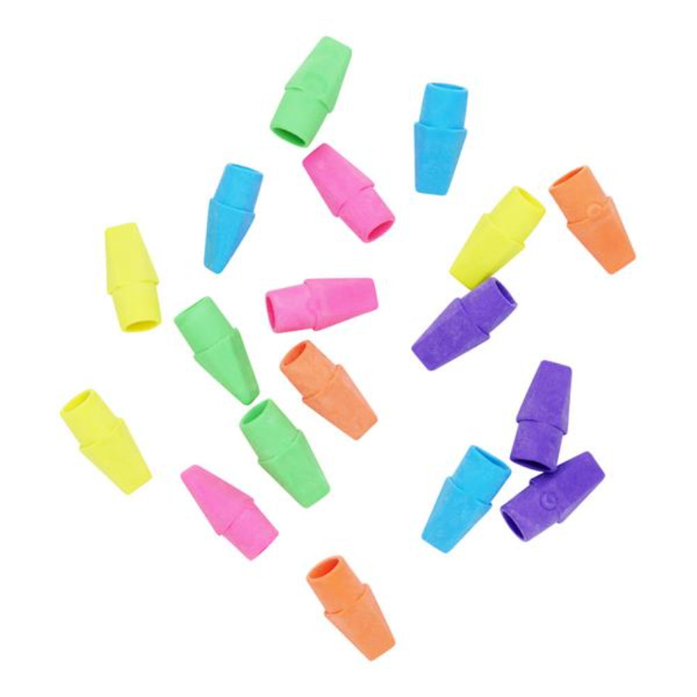 Emotionery Pencil Top Erasers - Neon Collection - Pack of 18