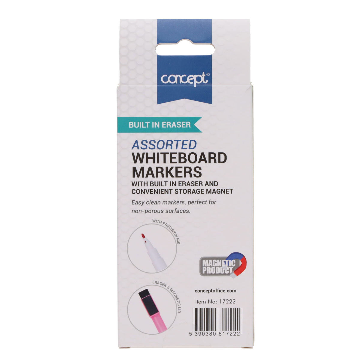 Concept Dry Erase Markers with Eraser Lid - Pack of 5