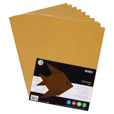 Premier Activity A4 Glitter Card - 250 gsm - Gold - 10 Sheets