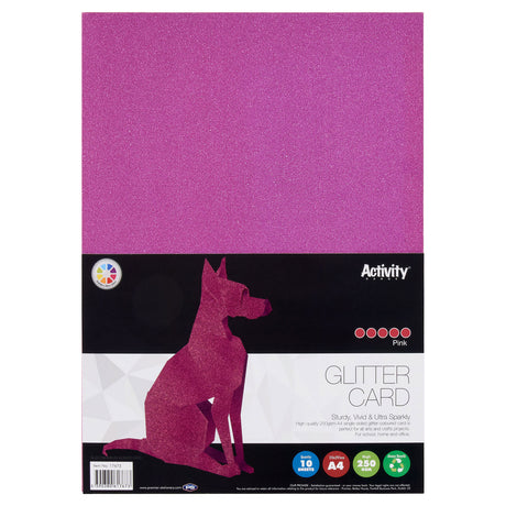 Premier Activity A4 Glitter Card - 250 gsm - Pink - 10 Sheets