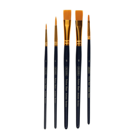 Icon Paint Brush Set - Synthetic - Pack of 5