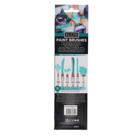 Icon Paint Brush Set - Synthetic - Pack of 5