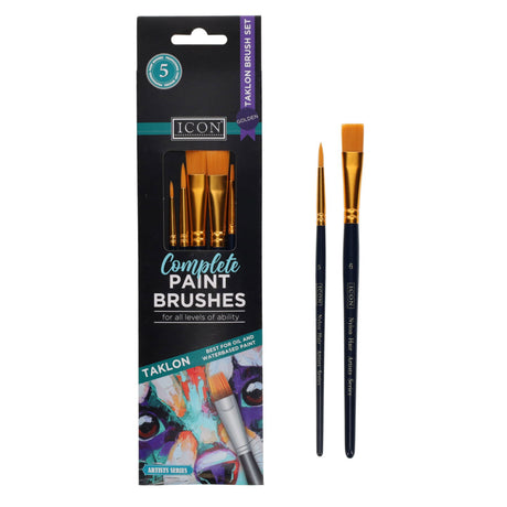 Icon Paint Brush Set - Synthetic - Pack of 5