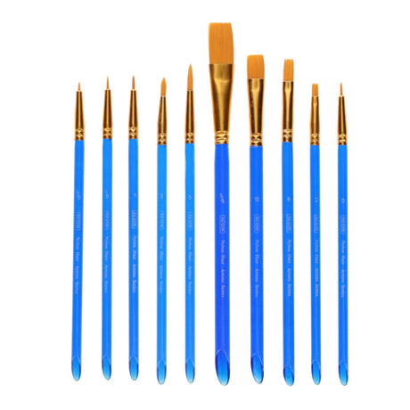 Icon Paint Brushes for Professionals - Golden Taklon - 10 Pieces