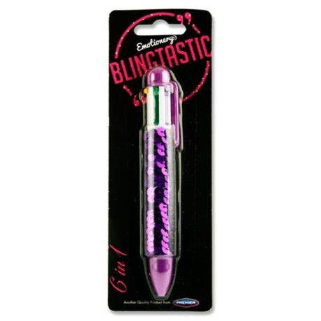 Emotionery 6 in 1 Blingtastic Sequin Ballpoint Pen - Mermaid-Ballpoint Pens-Emotionery|StationeryShop.co.uk