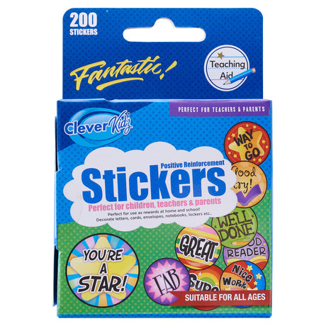 Clever Kidz Roll Reward Stickers - 200 Stickers