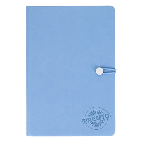 Premto Pastel A5 PU Leather Hardcover Notebook with Elastic Closure - 192 Pages - Cornflower Blue