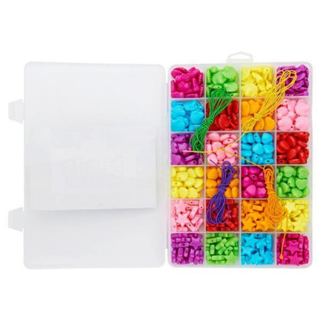 Crafty Bitz Set of Beads in Various Shapes & Colours with String - Box of 24 | Stationery Shop UK