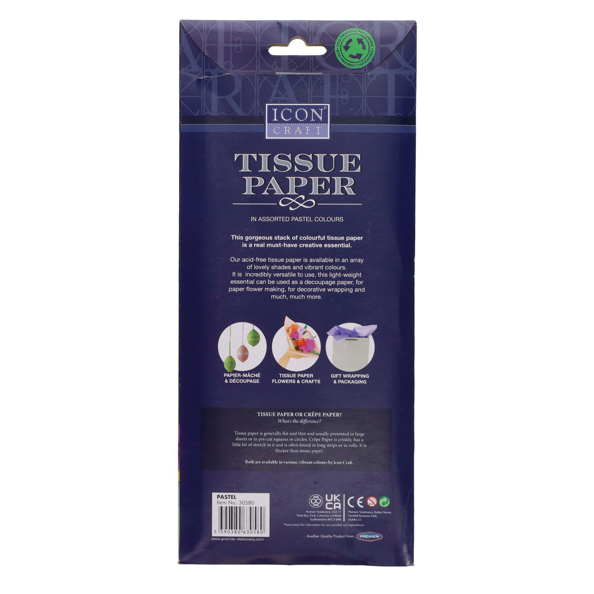 Icon Tissue Paper - Pastel Colours - Pack of 10 Sheets