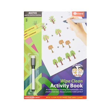 Ormond A4 Wipe Clean Activity Book with Pen - 14 Pages - Maths & Counting | Stationery Shop UK