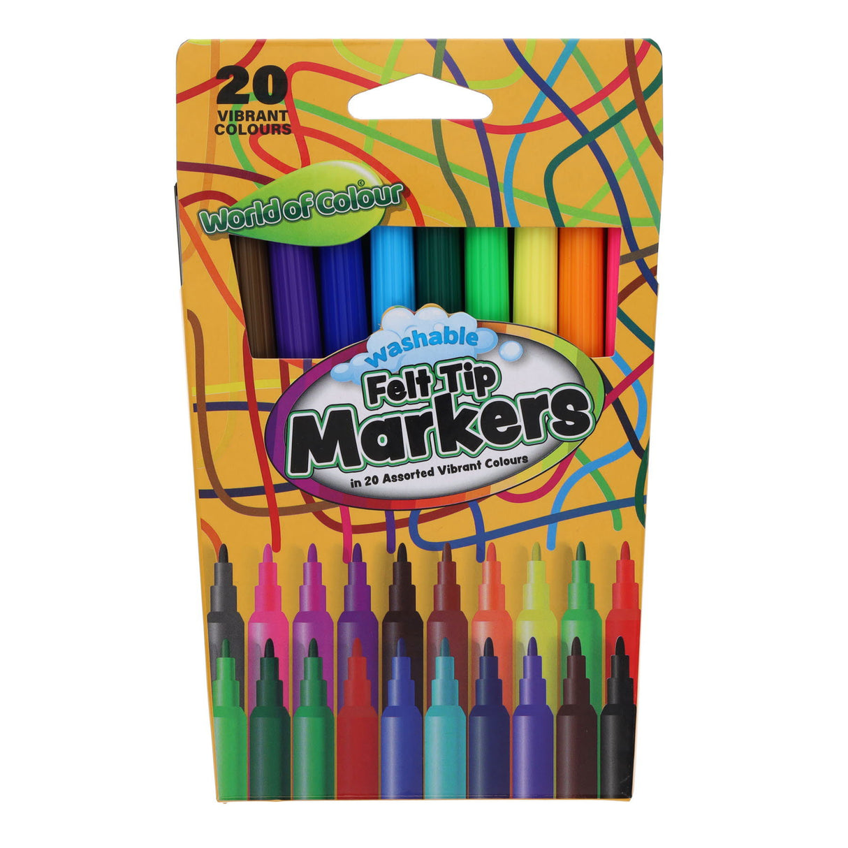 World of Colour Felt Tip Markers - Pack of 20