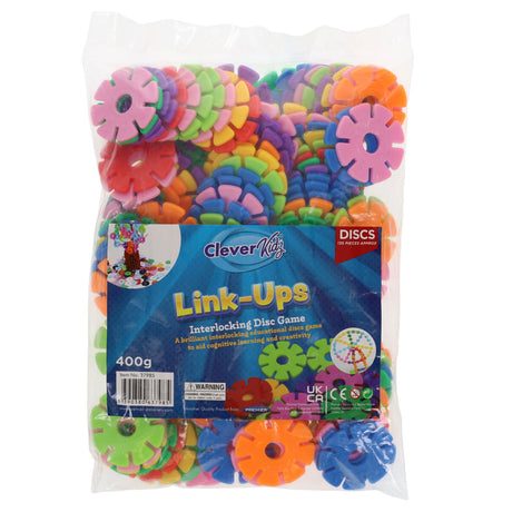 Clever Kidz Link-Ups Interlocking Disc Game Learning Resources - Pack of 135