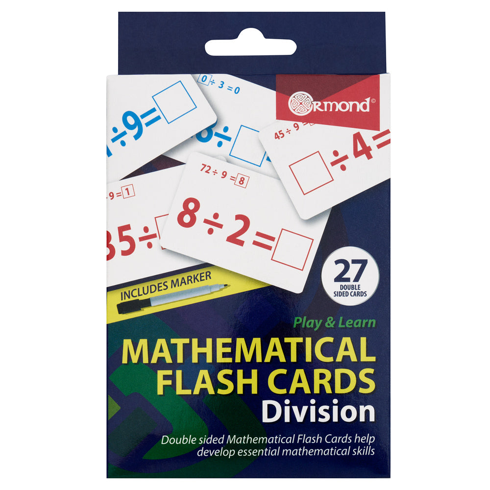 Ormond Mathematical Flash Cards - Division - Pack of 27 | Stationery Shop UK