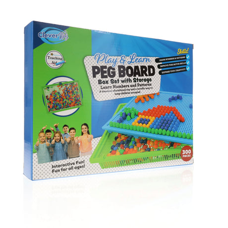 Clever Kidz Peg Board Box Set With Storage