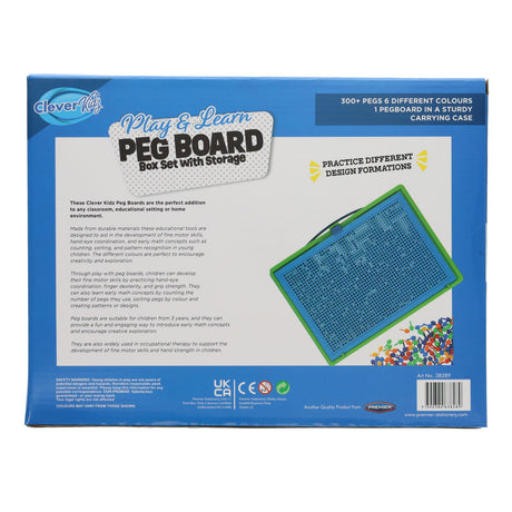 Clever Kidz Peg Board Box Set With Storage