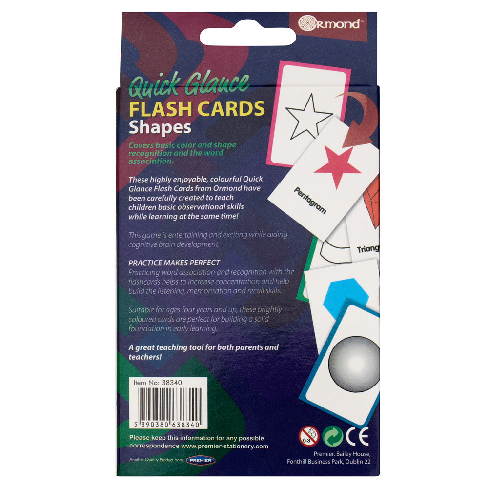 Ormond Quick Glance Flash Cards - Shapes - Pack of 36