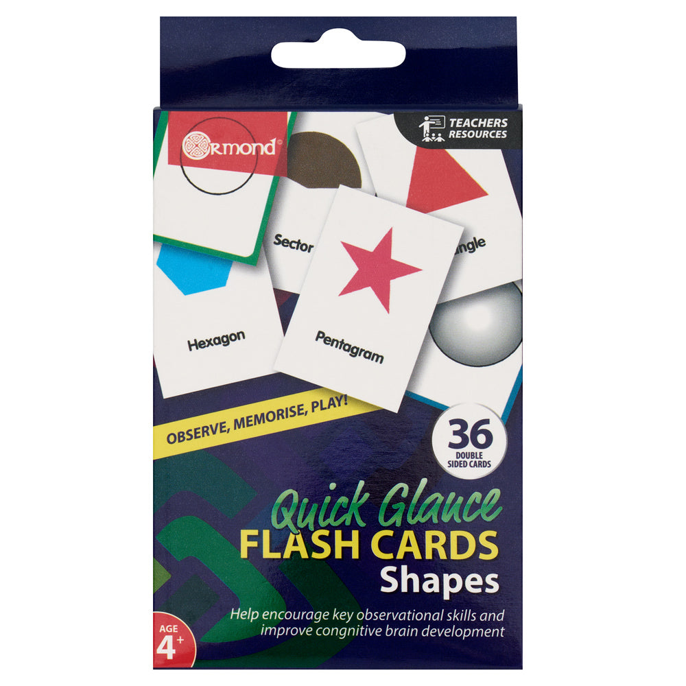 Ormond Quick Glance Flash Cards - Shapes - Pack of 36 | Stationery Shop UK