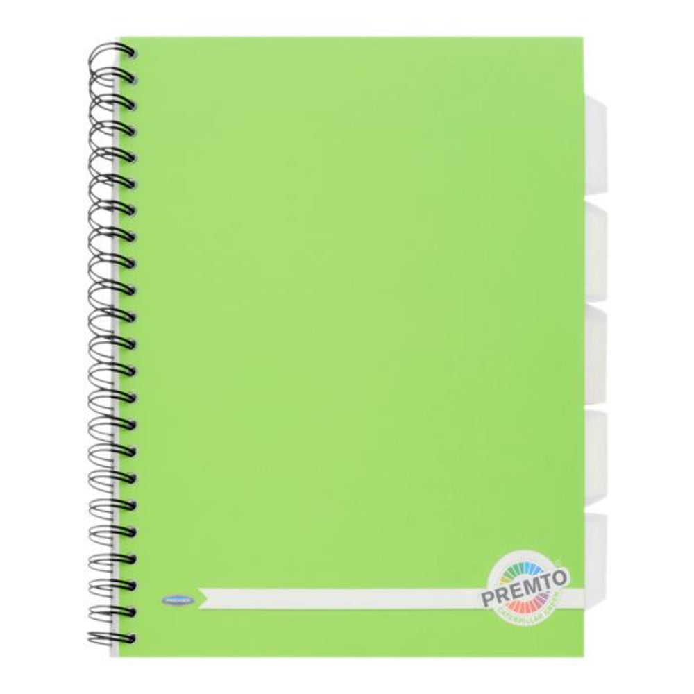 Premto A4 5 Subject Project Book - 250 Pages - Caterpillar Green