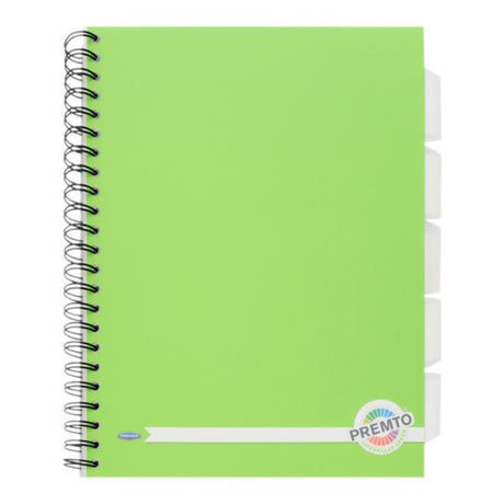 Premto A4 5 Subject Project Book - 250 Pages - Caterpillar Green