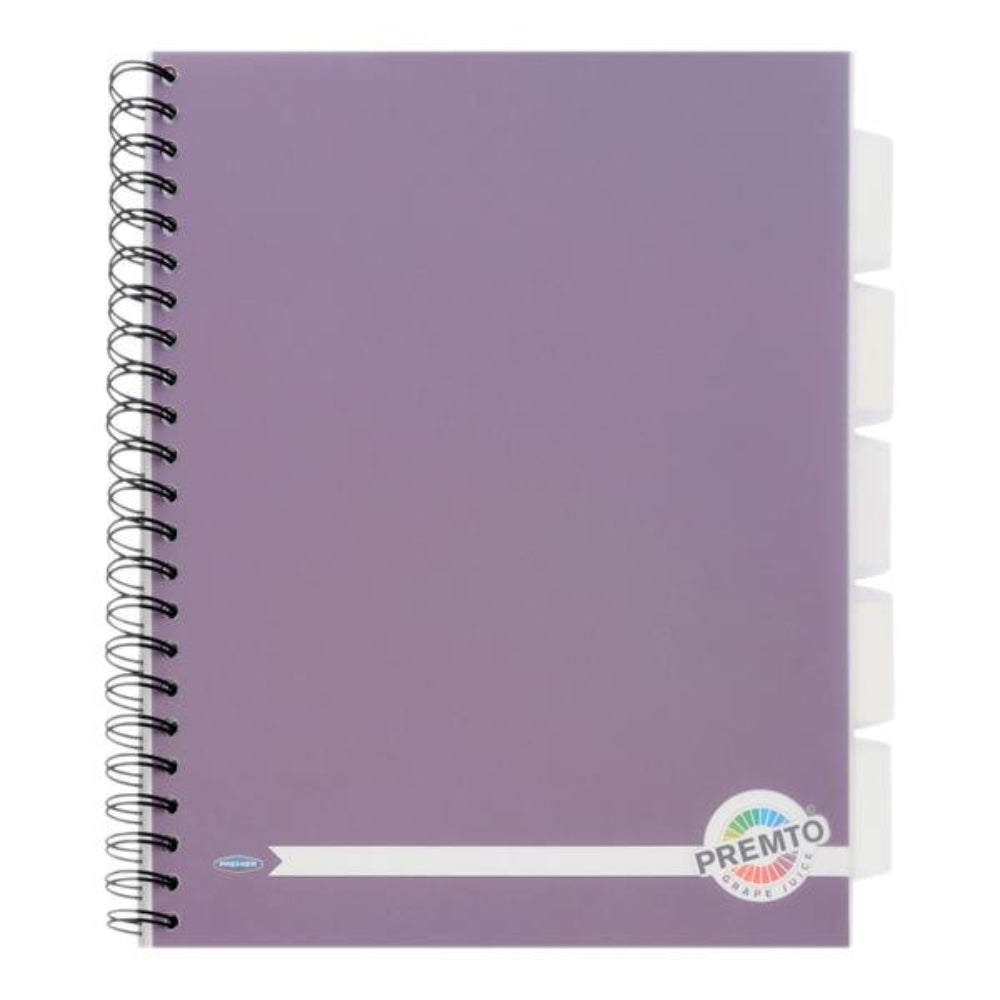 Premto A4 5 Subject Project Book - 250 Pages - Grape Juice Purple